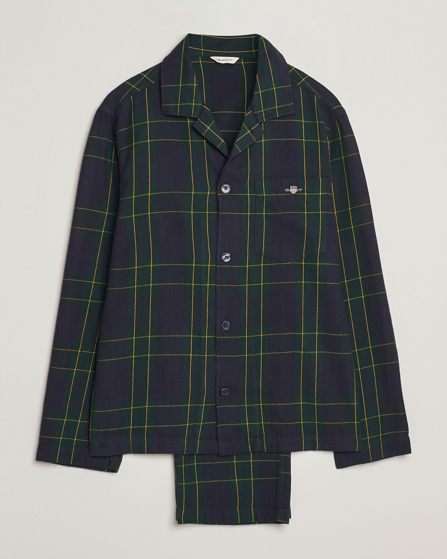 Homme | Peignoirs Et Pyjamas | GANT | Flannel Checked Pyjama Set Forest Green