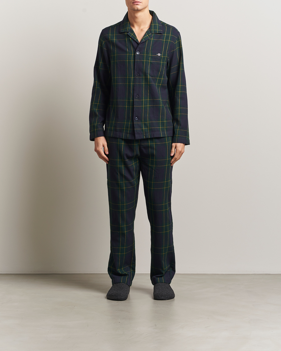 Homme | Peignoirs Et Pyjamas | GANT | Flannel Checked Pyjama Set Forest Green