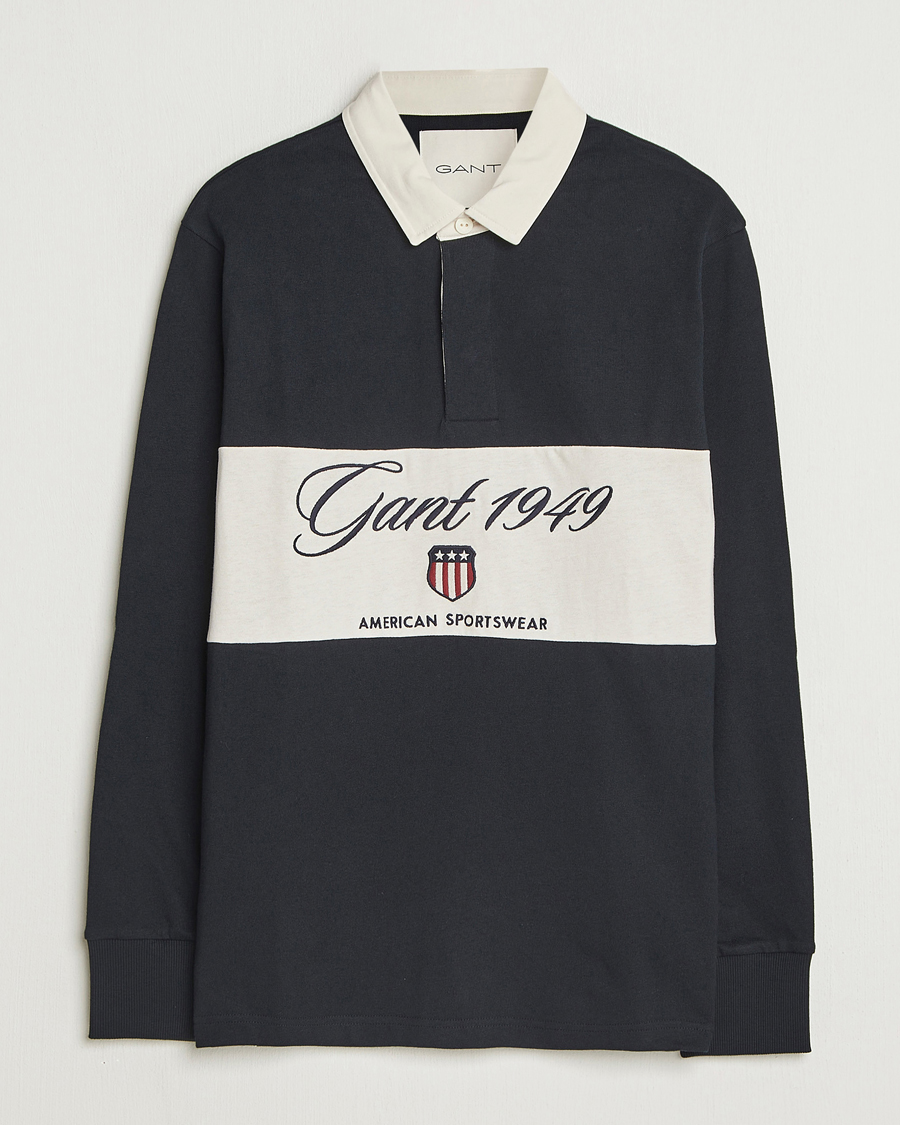 Homme | Pulls Et Tricots | GANT | Blocked Logo Heavy Rugger Black