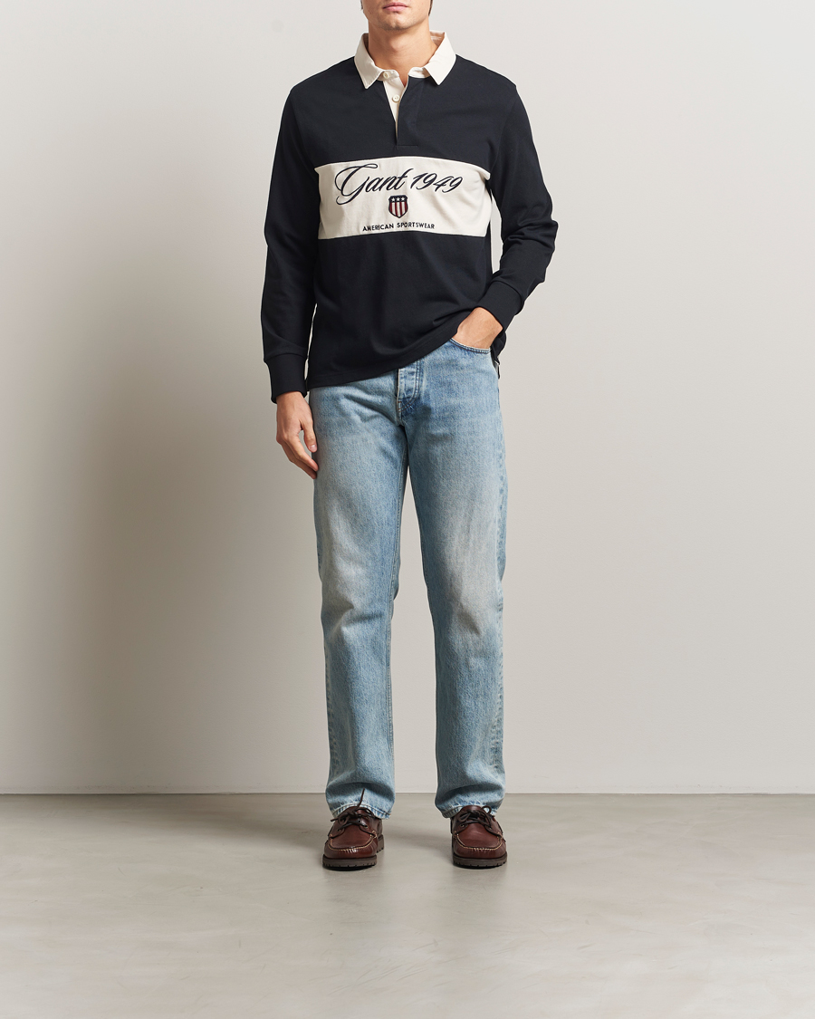 Homme | Pulls Et Tricots | Gant | Blocked Logo Heavy Rugger Black