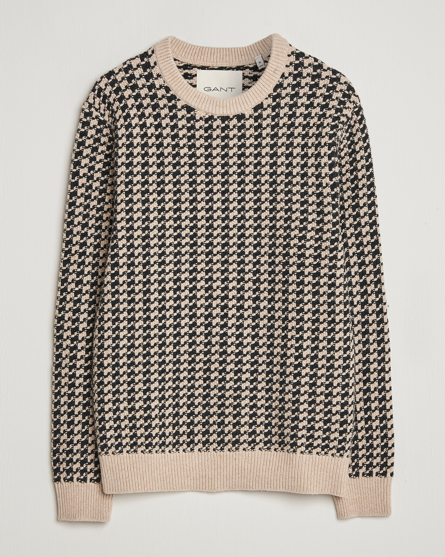 Homme | Pulls Et Tricots | GANT | Two Tone Textured Knitted Crew Neck Charcoal