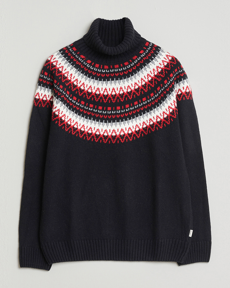 Homme | Pulls Et Tricots | Gant | Fairisle Knitted Turtleneck Black