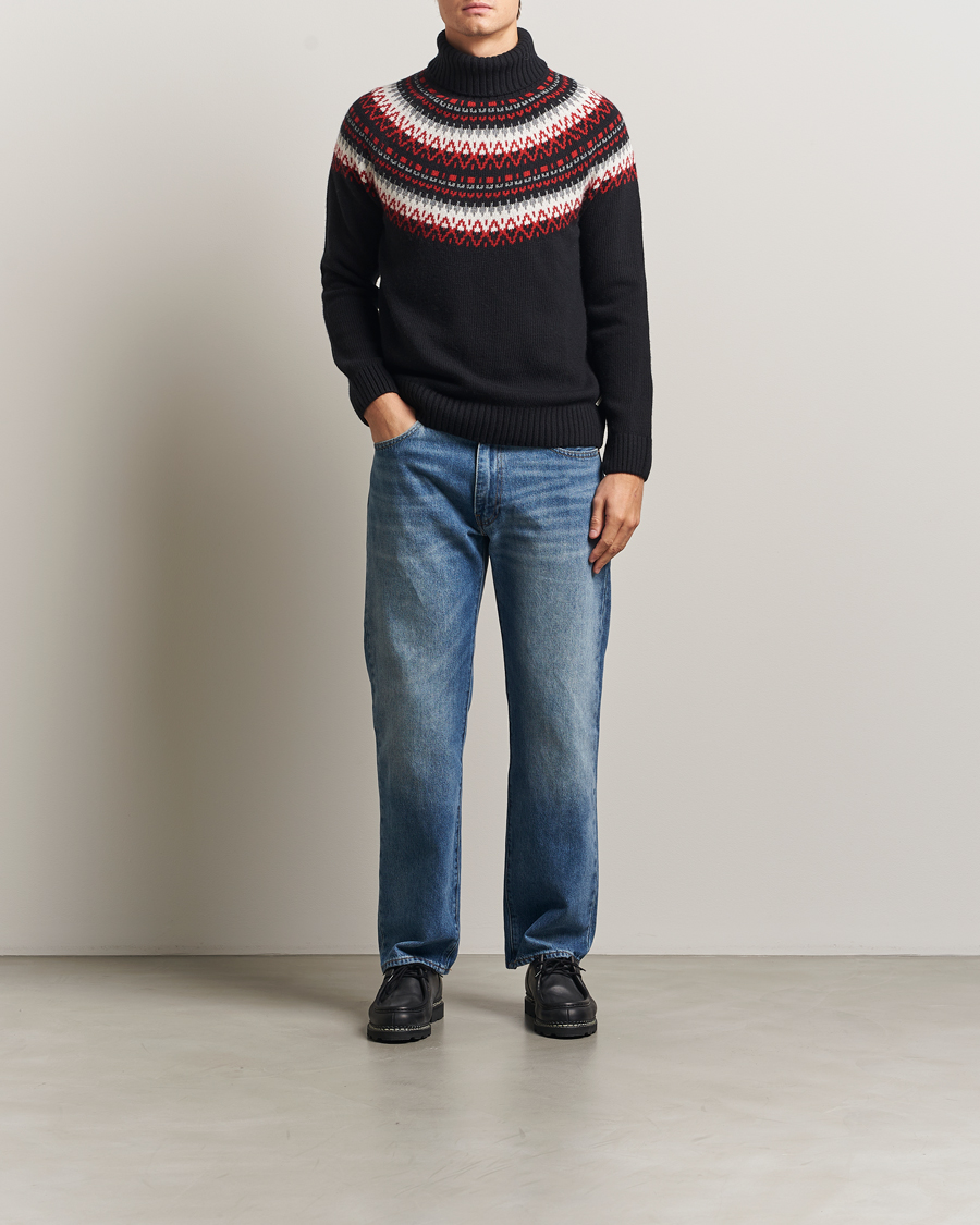 Homme | Pulls Et Tricots | Gant | Fairisle Knitted Turtleneck Black