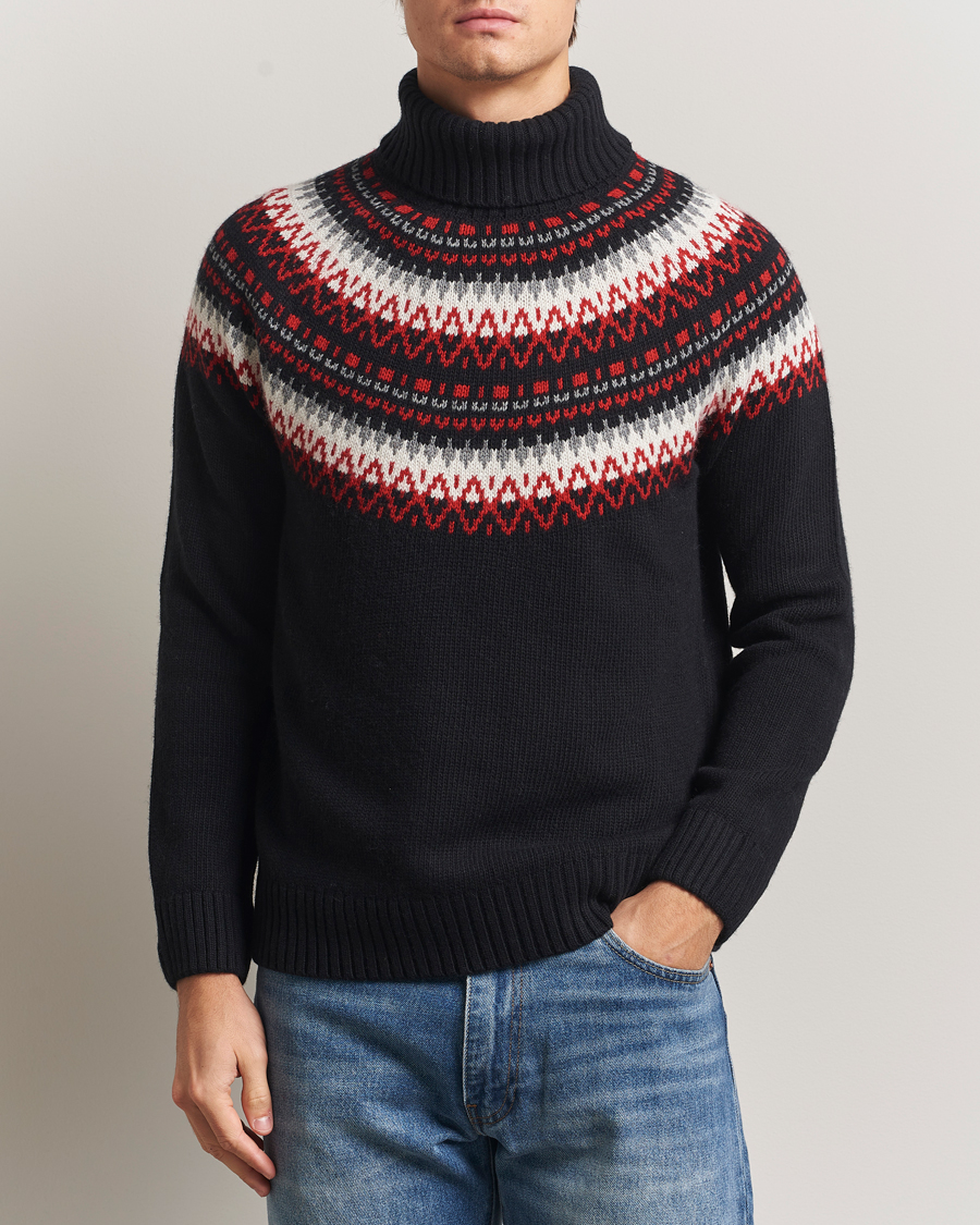 Homme | Pulls Et Tricots | Gant | Fairisle Knitted Turtleneck Black