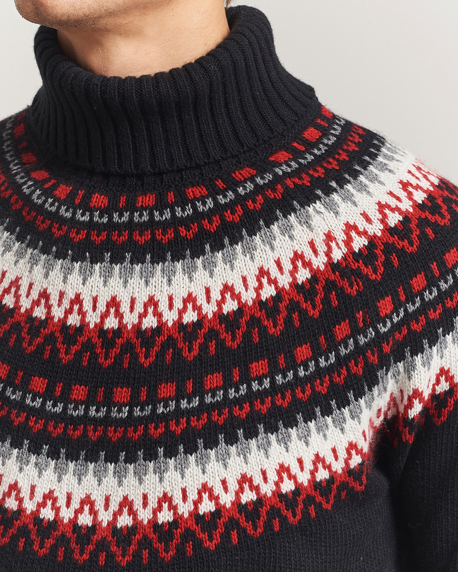 Homme | Pulls Et Tricots | Gant | Fairisle Knitted Turtleneck Black