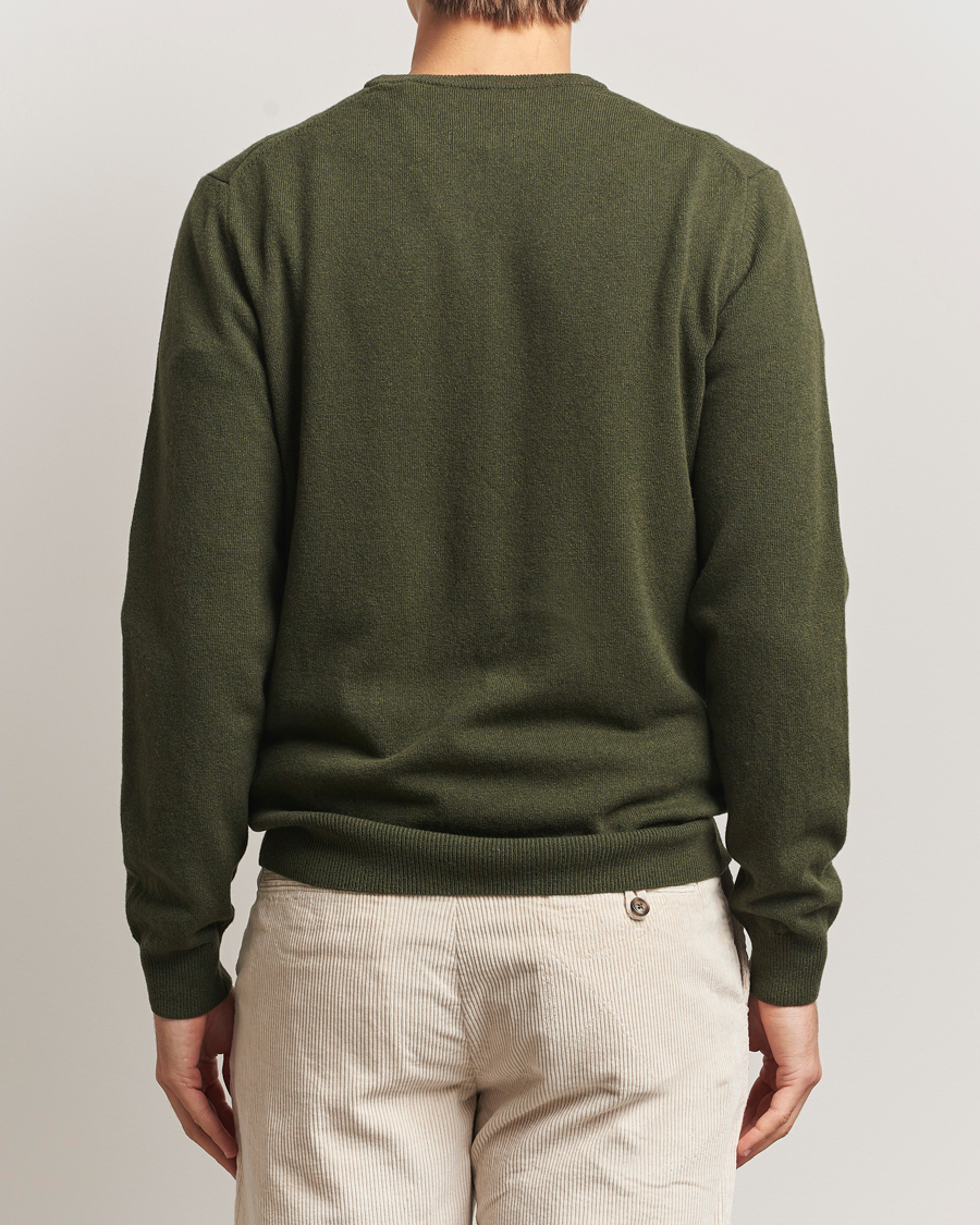 Homme | Pulls Et Tricots | Gant | Superfine Lambswool Crew Neck Khaki Green Melange
