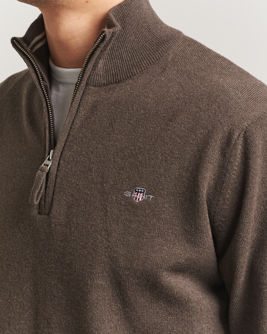 Homme | Pulls Et Tricots | GANT | Superfine Lambswool Half Zip Seawood Melange