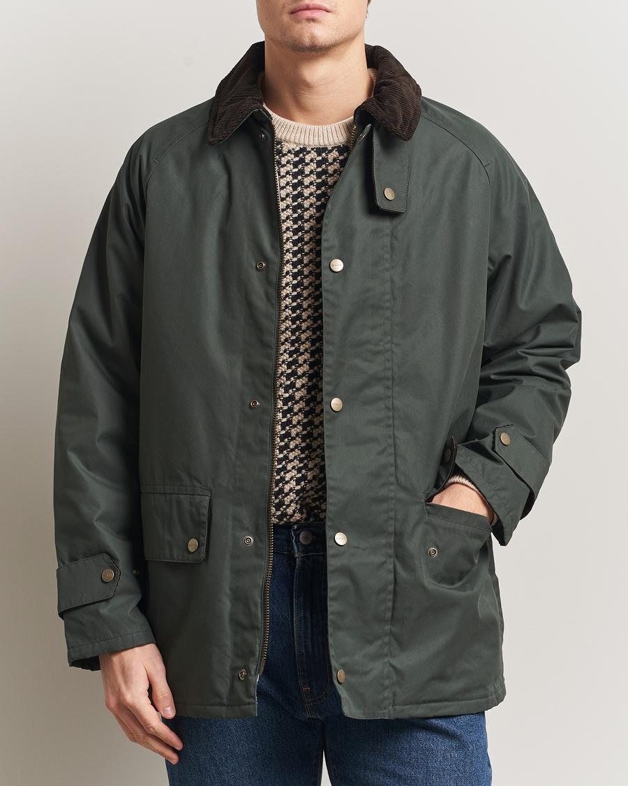 Homme | Manteaux Et Vestes | Gant | Waxed Barn Jacket Woody Green