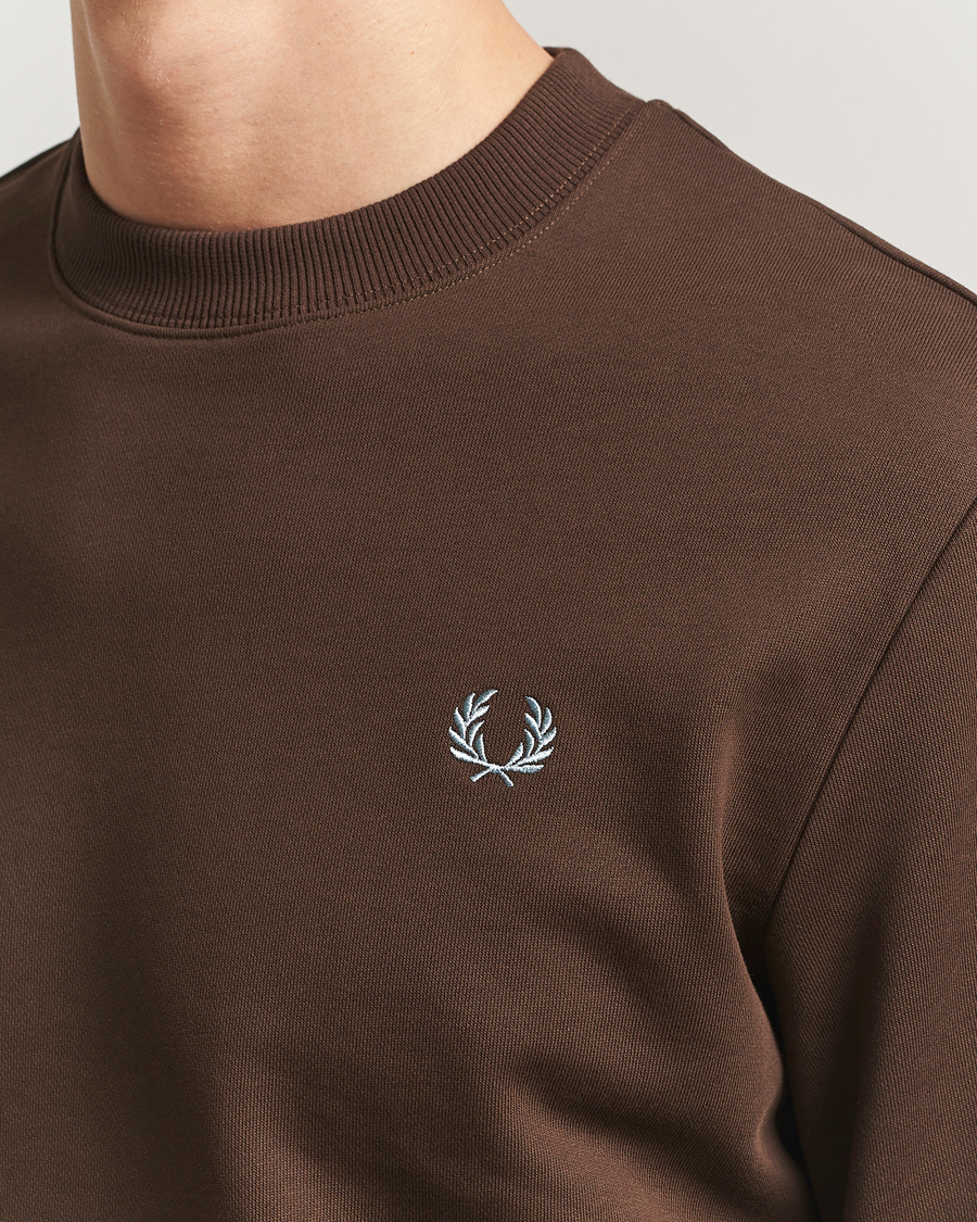 Homme | Pulls Et Tricots | Fred Perry | Crew Neck Sweatshirt Burnt Tobacco