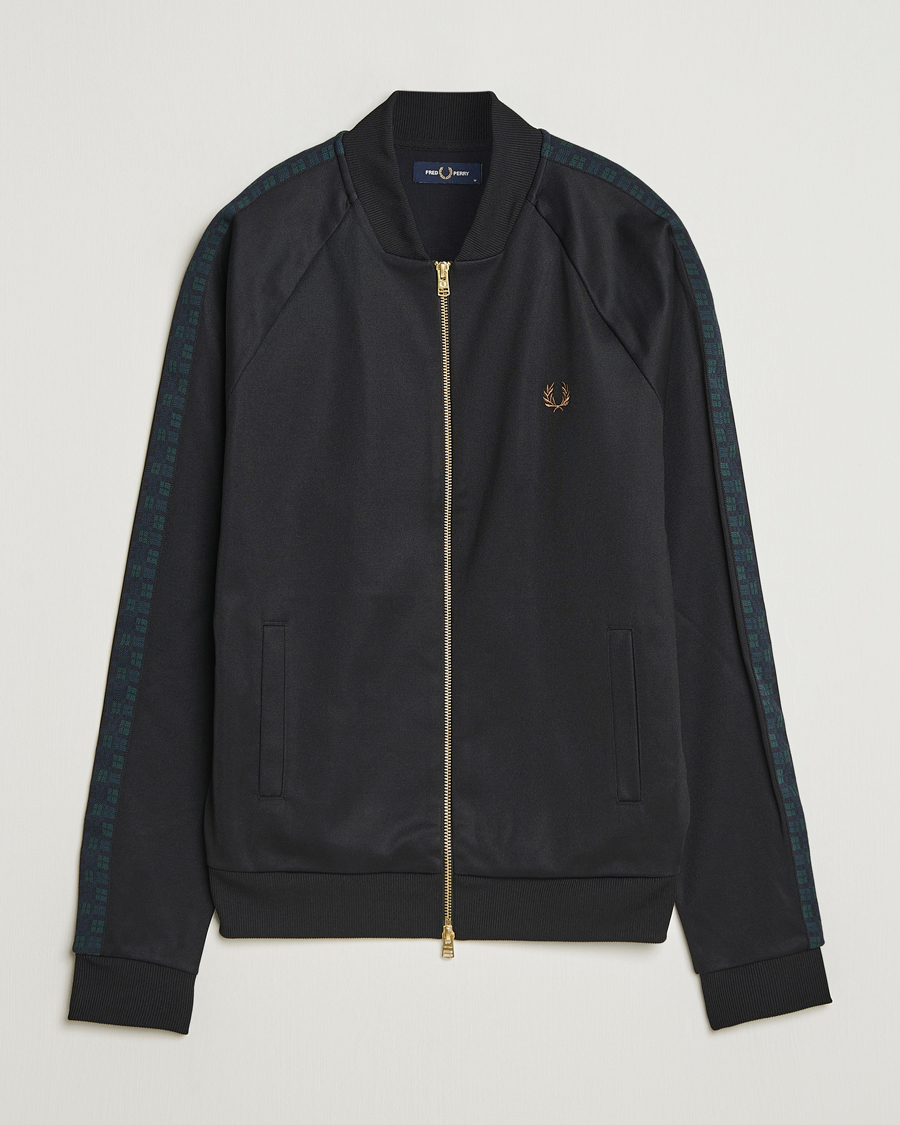 Homme | Pulls Et Tricots | Fred Perry | Blackwatch Tartan Taped Track Jacket Black