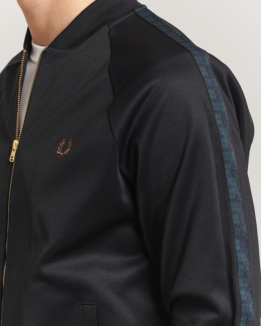 Homme | Pulls Et Tricots | Fred Perry | Blackwatch Tartan Taped Track Jacket Black