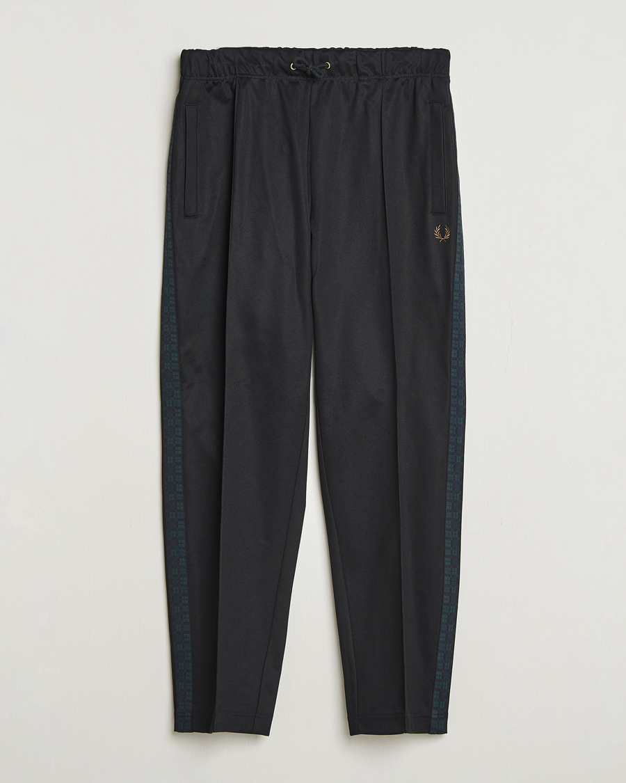 Homme | Pantalons | Fred Perry | Blackwatch Tartan Taped Track Pants Black