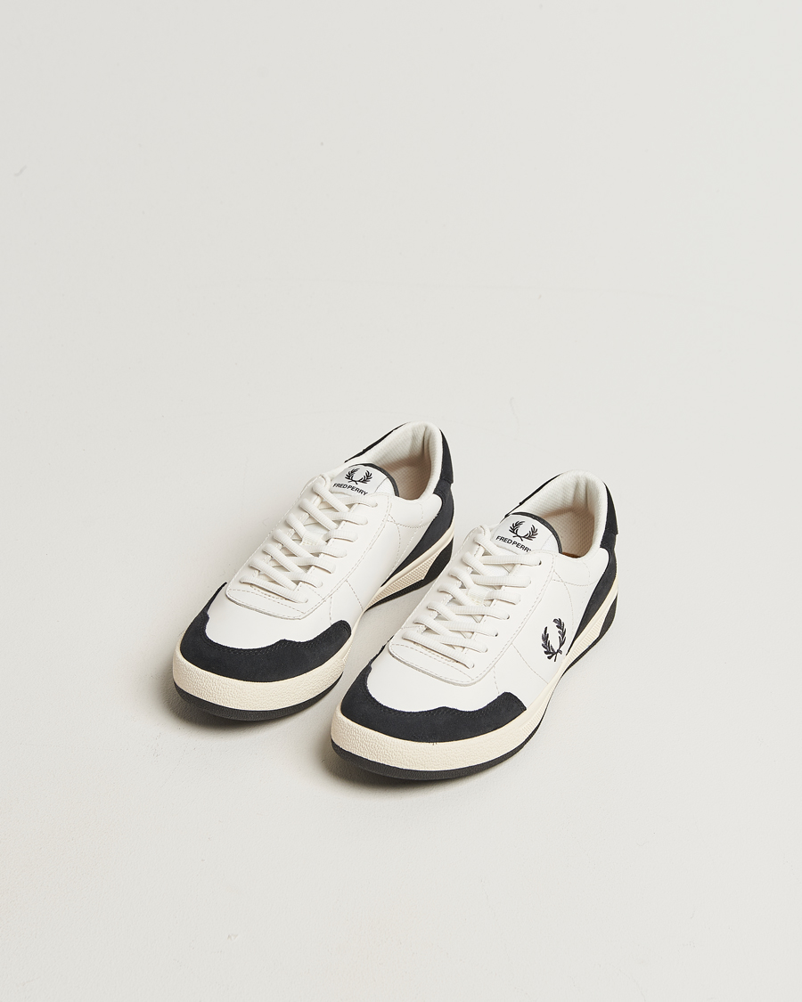 Homme | Baskets | Fred Perry | B11 Leather/Suede Sneaker Snow White/Navy