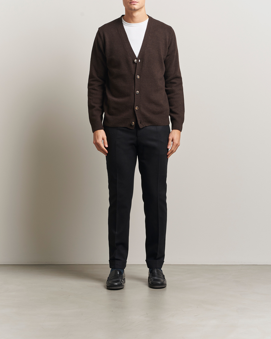 Homme | Pulls Et Tricots | Oscar Jacobson | Eduardo Wool Cardigan Brown