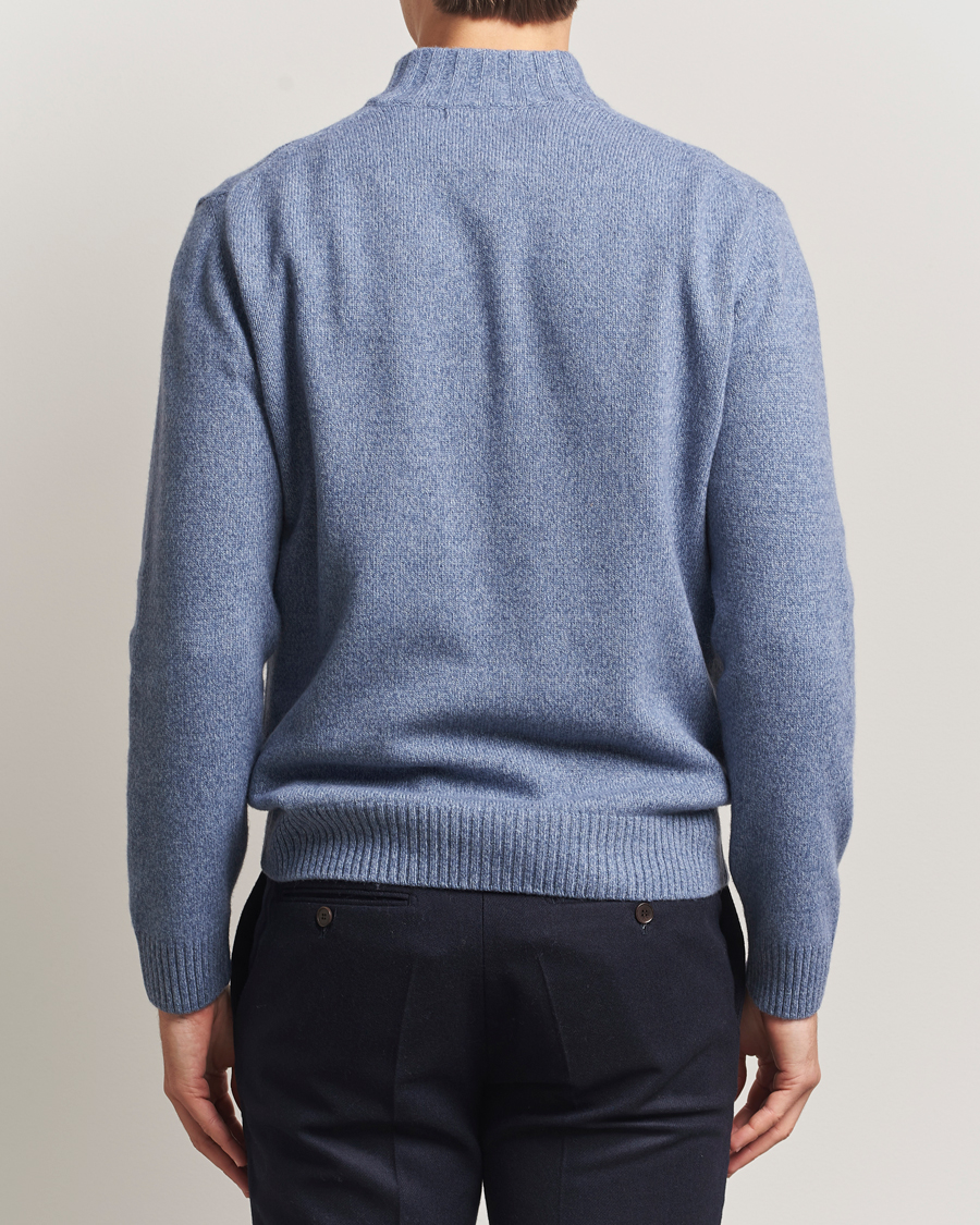 Homme | Pulls Et Tricots | Oscar Jacobson | Paul Wool/Cashmere Half-Zip Light Blue