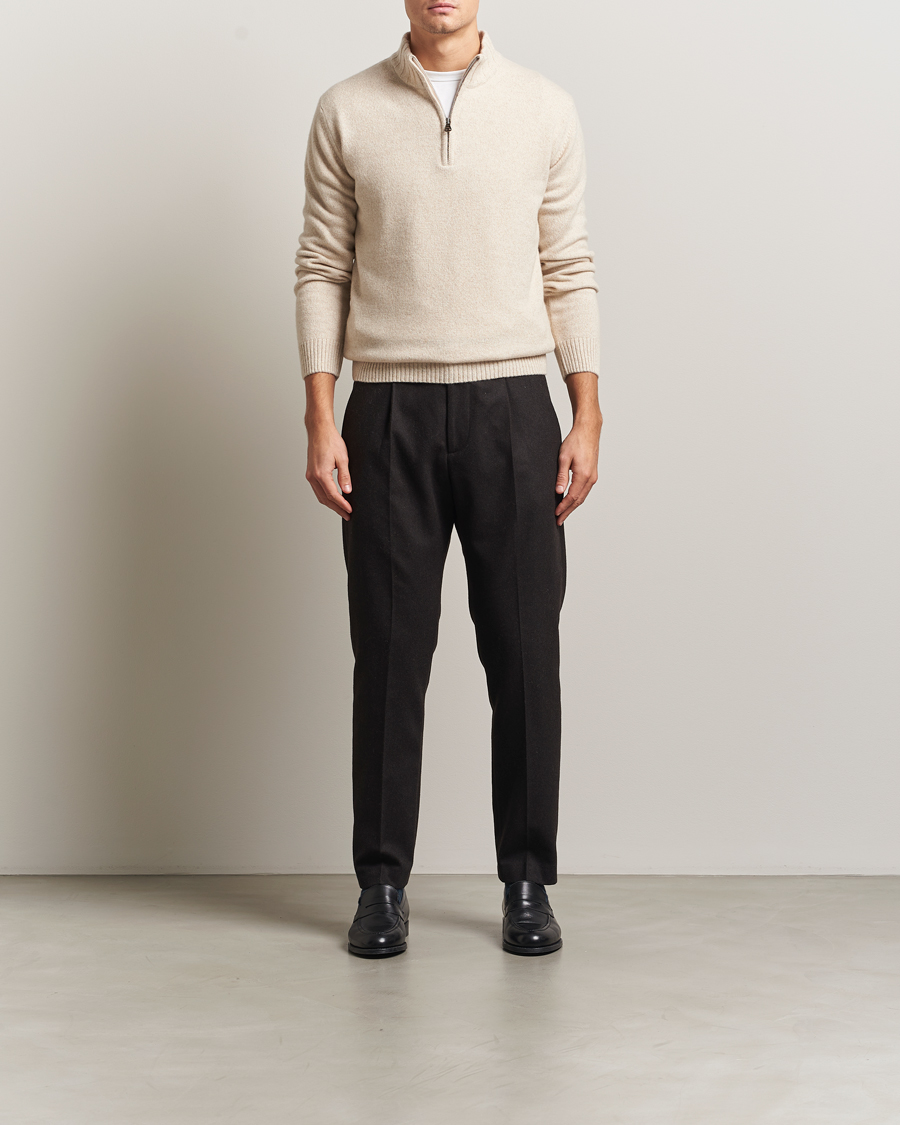 Homme | Pulls Et Tricots | Oscar Jacobson | Paul Wool/Cashmere Half-Zip Creme