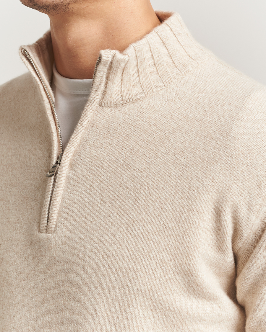 Homme | Pulls Et Tricots | Oscar Jacobson | Paul Wool/Cashmere Half-Zip Creme