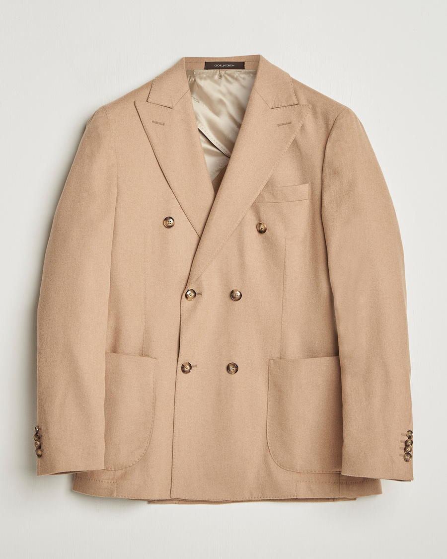 Homme | Blazers | Oscar Jacobson | Farris Baby Camel Loro Piana Blazer Beige