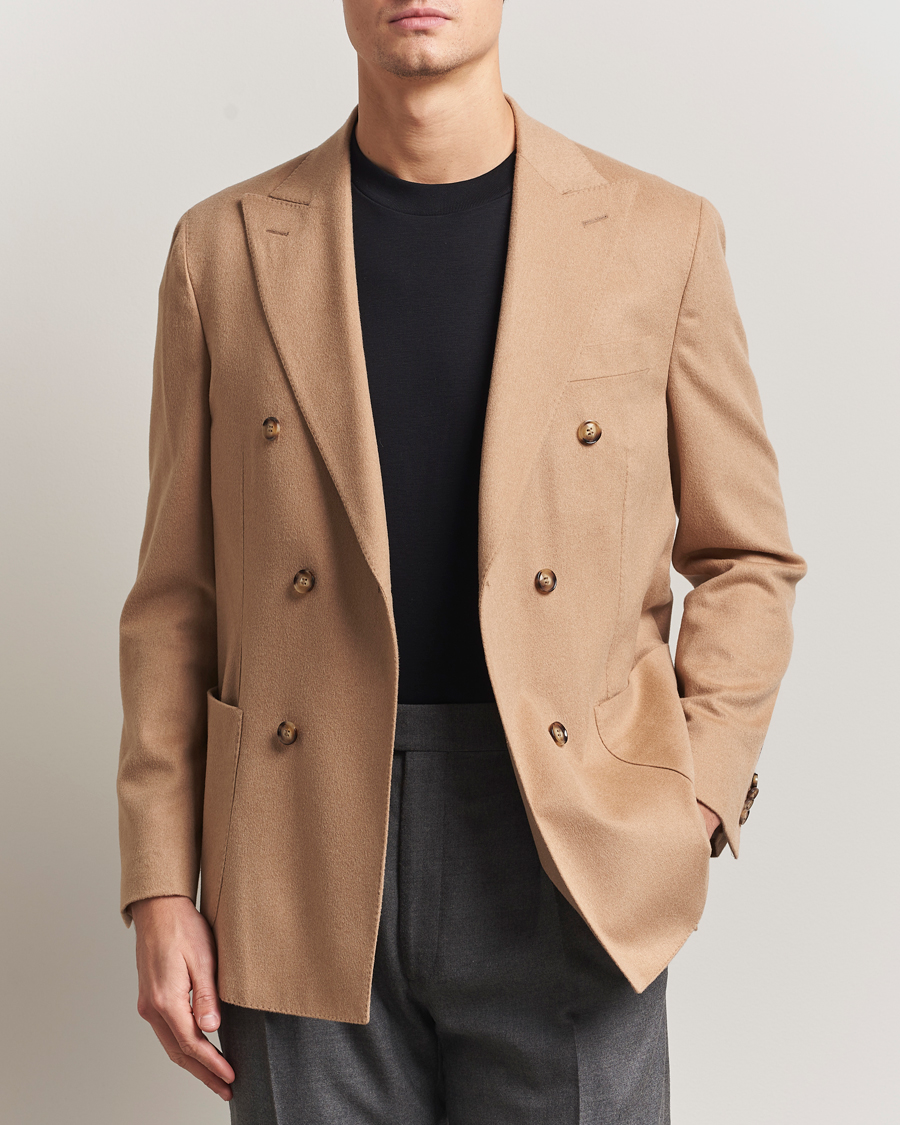 Homme | Blazers | Oscar Jacobson | Farris Baby Camel Loro Piana Blazer Beige