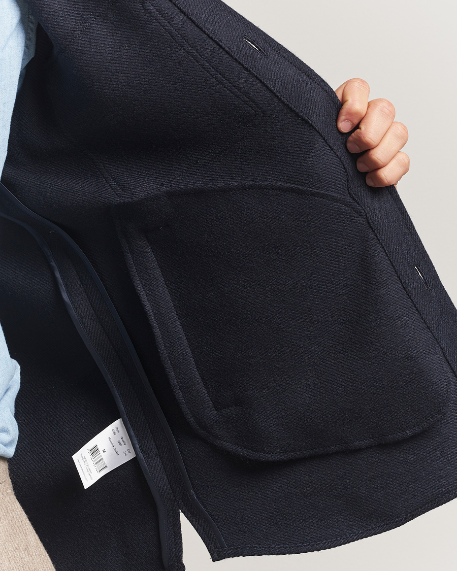 Homme | Manteaux Et Vestes | Oscar Jacobson | Maverick Wool Overshirt Navy