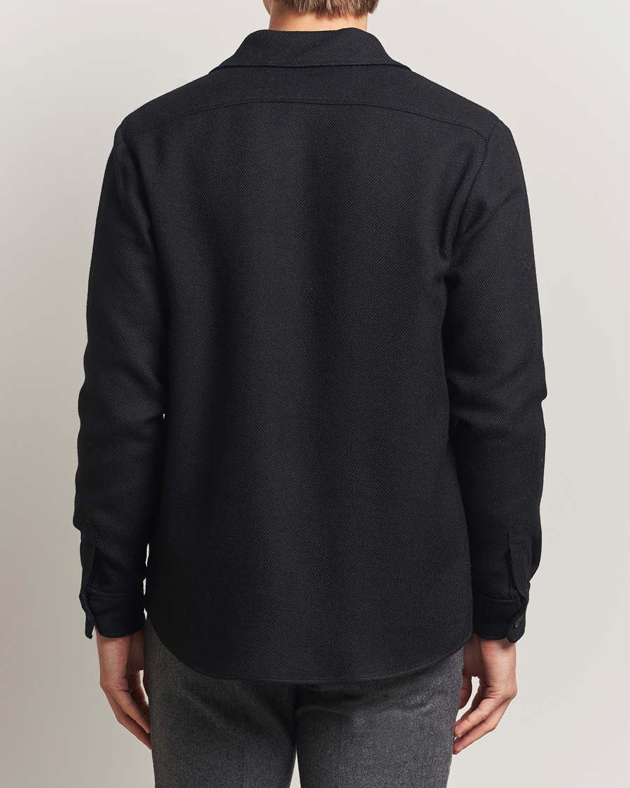 Homme | Manteaux Et Vestes | Oscar Jacobson | Maverick Wool Overshirt Black