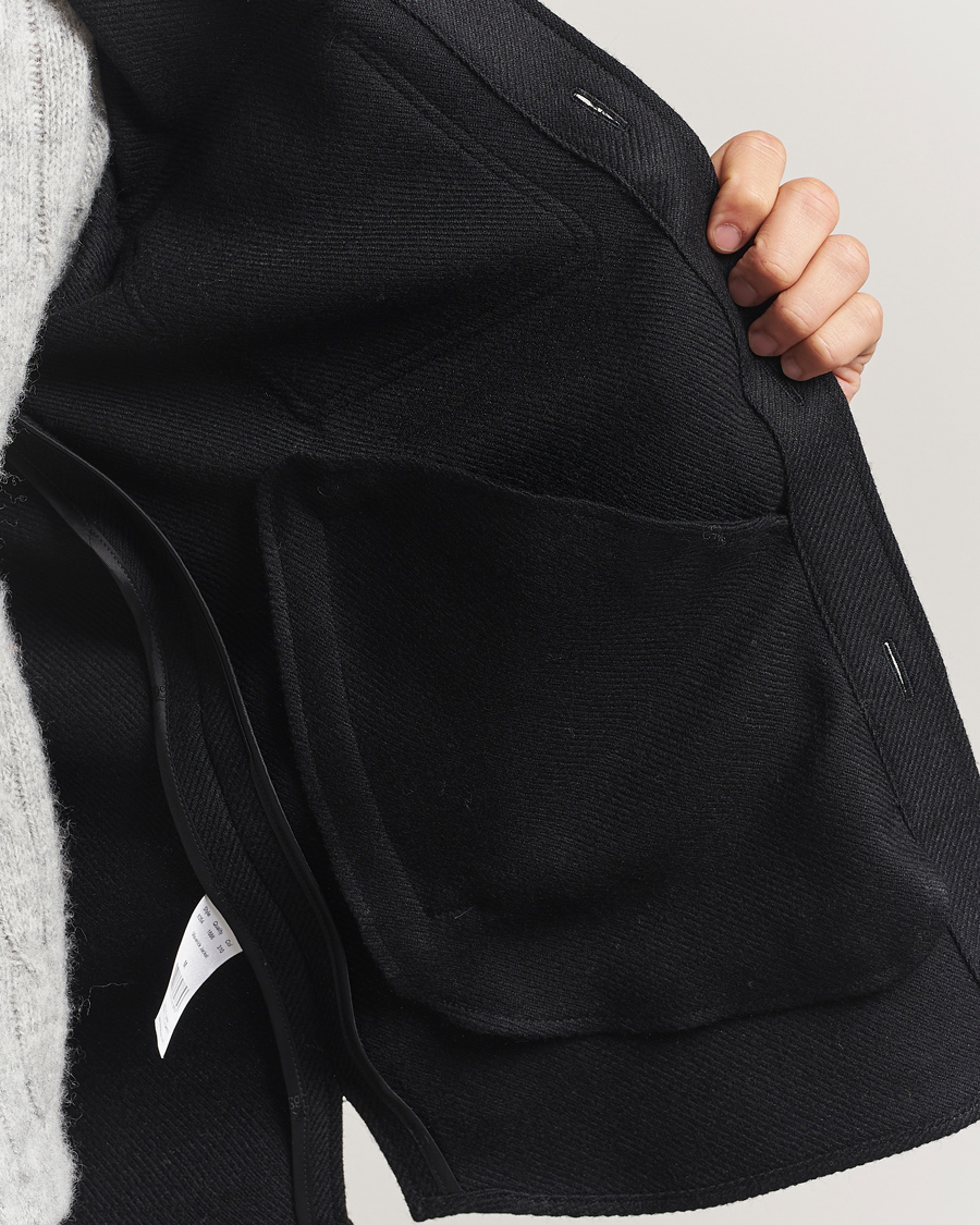 Homme | Manteaux Et Vestes | Oscar Jacobson | Maverick Wool Overshirt Black