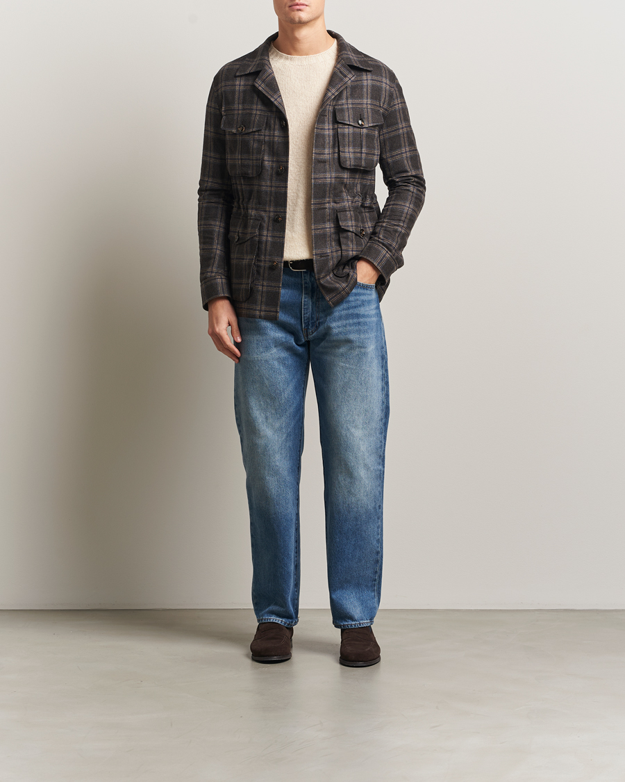 Homme | Manteaux Et Vestes | Oscar Jacobson | Sirolo Checked Shirt Jacket Brown/Blue
