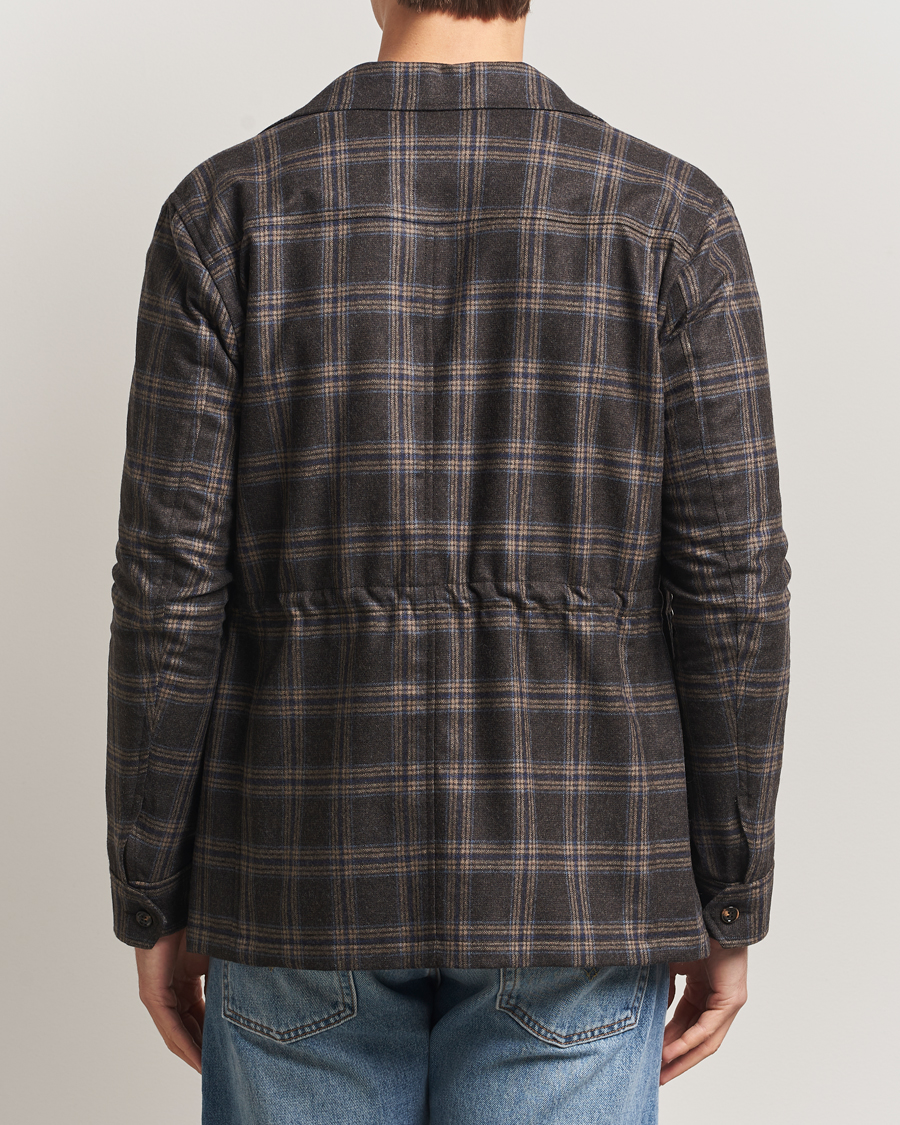 Homme | Manteaux Et Vestes | Oscar Jacobson | Sirolo Checked Shirt Jacket Brown/Blue