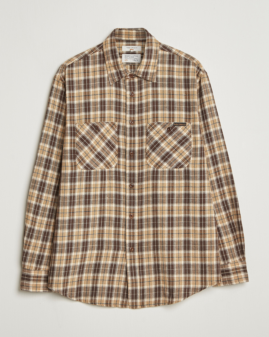 Homme | Chemises | Nudie Jeans | Julian Checked Worker Shirt Brown