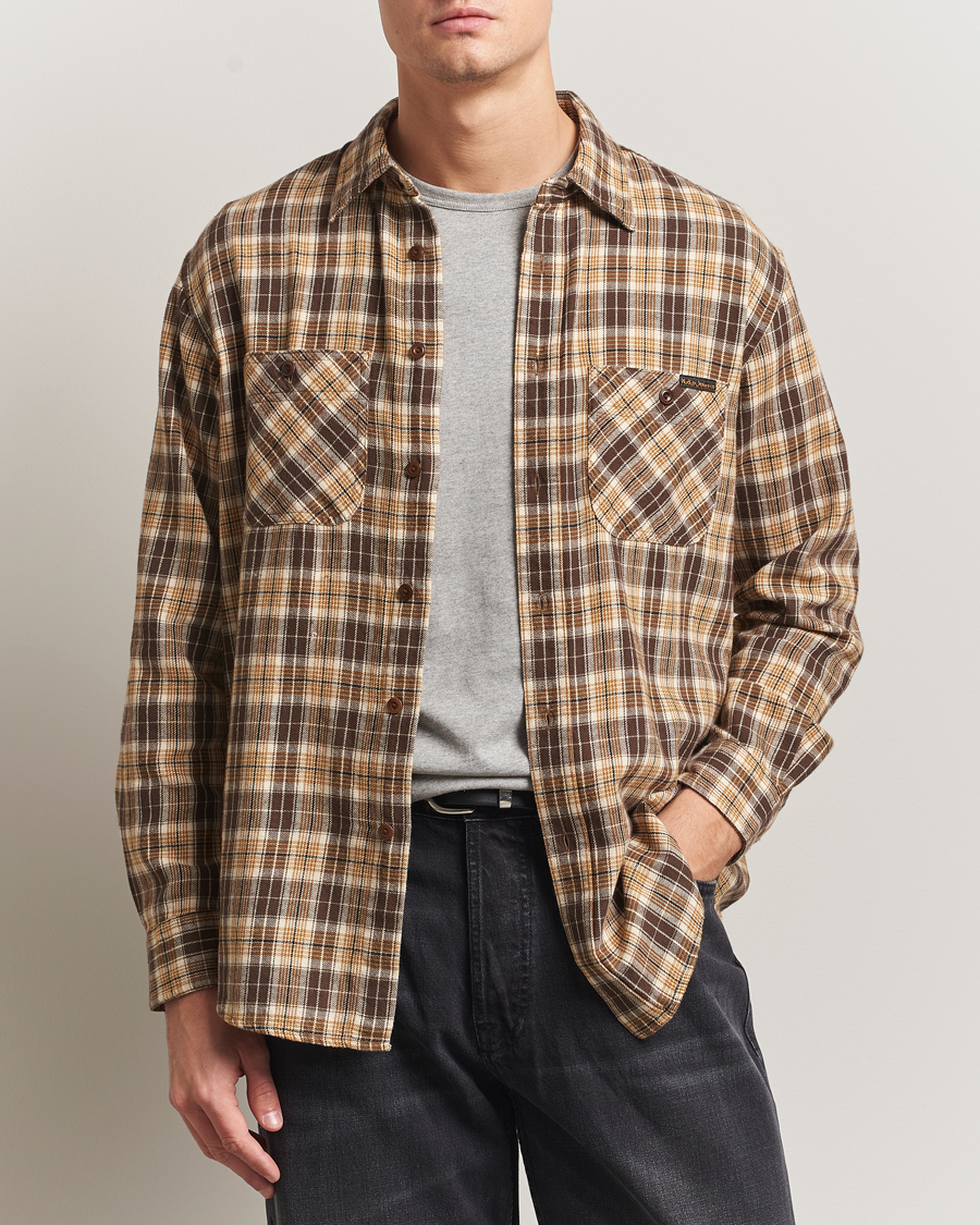 Homme | Chemises | Nudie Jeans | Julian Checked Worker Shirt Brown