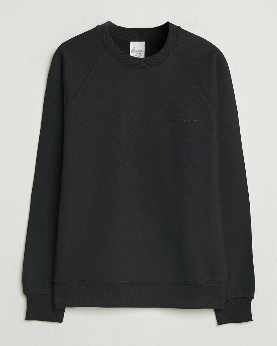 Homme | Pulls Et Tricots | Nudie Jeans | Palle Logo Crew Neck Sweatshirt Black
