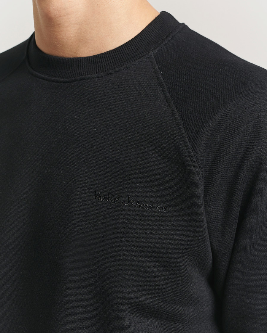 Homme | Pulls Et Tricots | Nudie Jeans | Palle Logo Crew Neck Sweatshirt Black