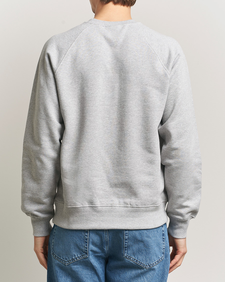 Homme | Pulls Et Tricots | Nudie Jeans | Palle Logo Crew Neck Sweatshirt Grey Melange