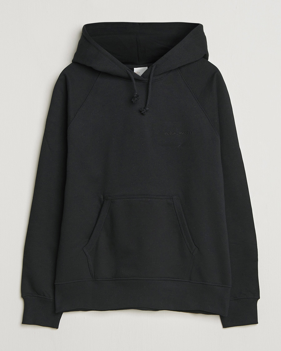 Homme | Pulls Et Tricots | Nudie Jeans | Gunde Logo Hoodie Black