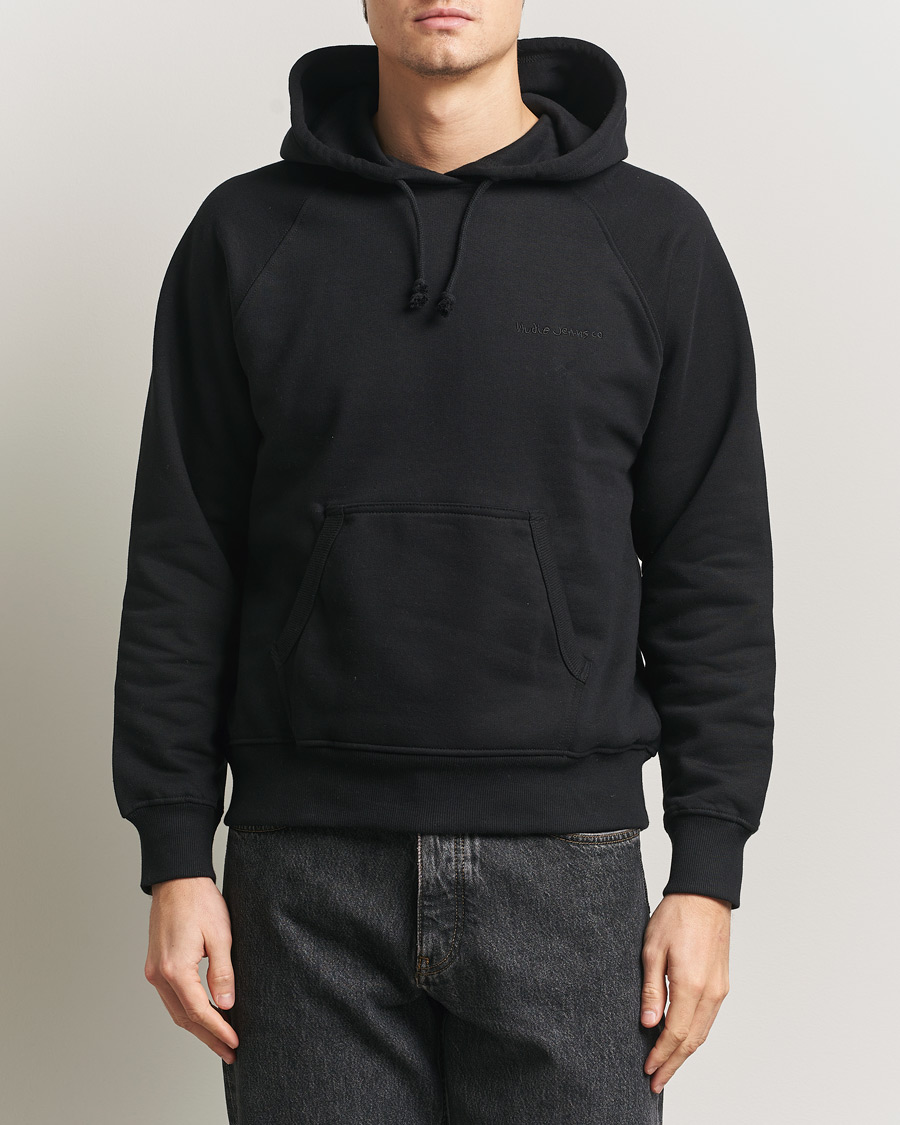 Homme | Pulls Et Tricots | Nudie Jeans | Gunde Logo Hoodie Black