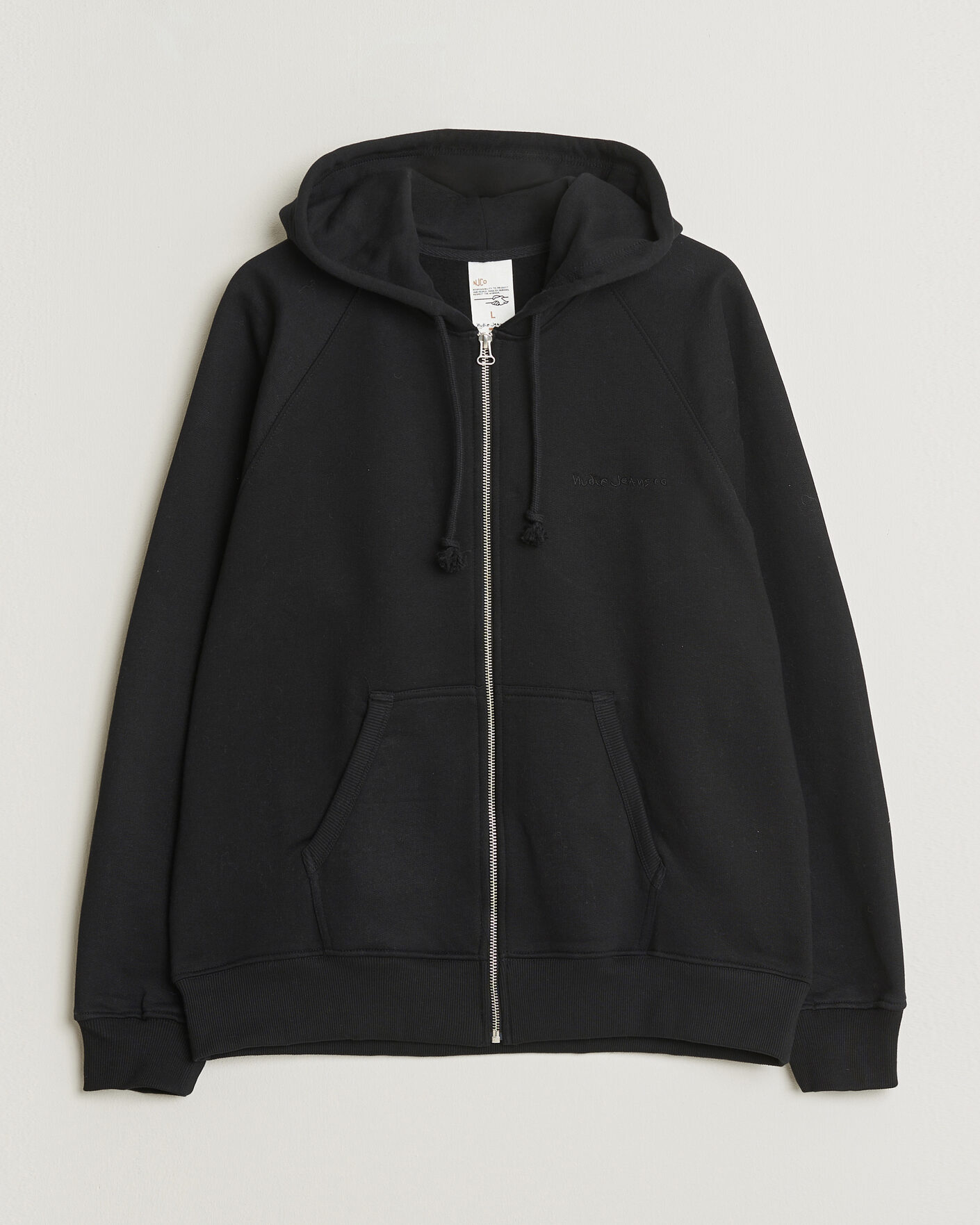 Homme | Pulls Et Tricots | Nudie Jeans | Gunde Logo Full Zip Hoodie Black