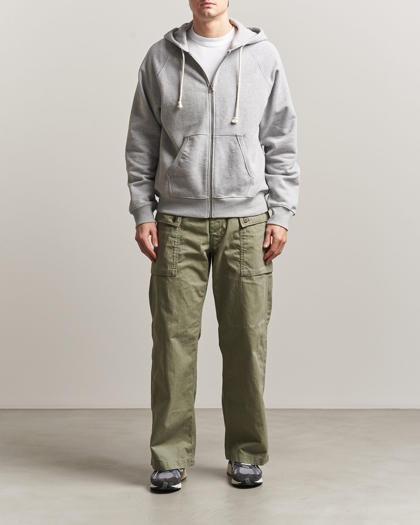 Homme | Pulls Et Tricots | Nudie Jeans | Gunde Logo Full Zip Hoodie Grey Melange