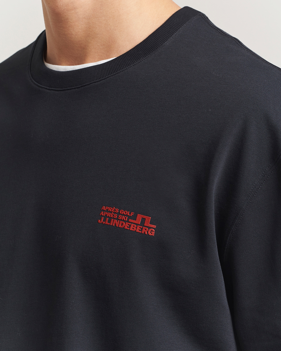 Homme | T-shirts | J.Lindeberg | Walsh Printed Long Sleeve T-Shirt Black