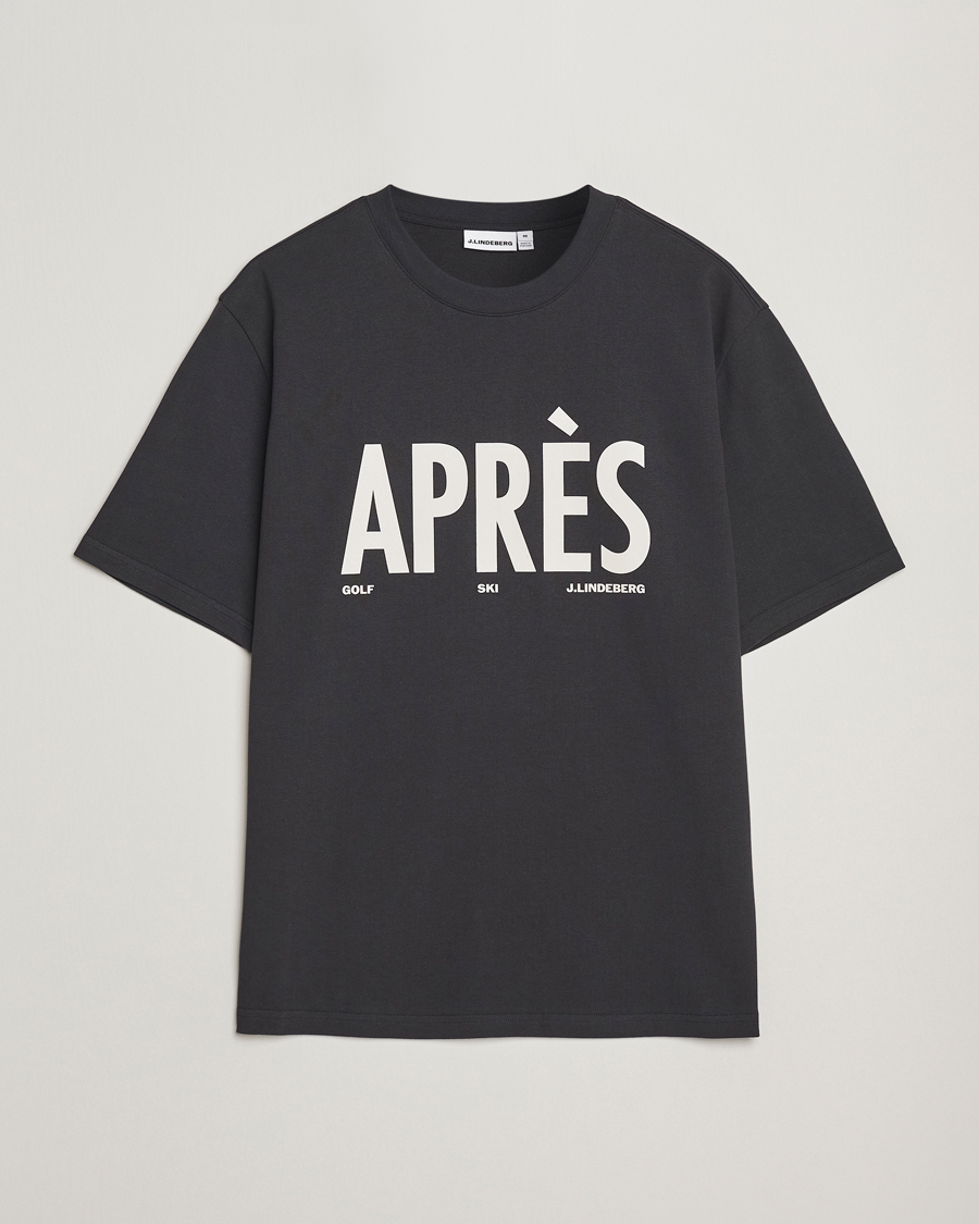 Homme | T-shirts | J.Lindeberg | Hale Printed Crew Neck T-Shirt Black