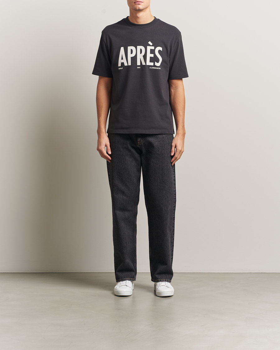 Homme | T-shirts | J.Lindeberg | Hale Printed Crew Neck T-Shirt Black