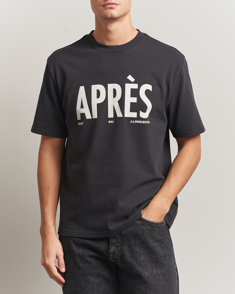 Homme | T-shirts | J.Lindeberg | Hale Printed Crew Neck T-Shirt Black