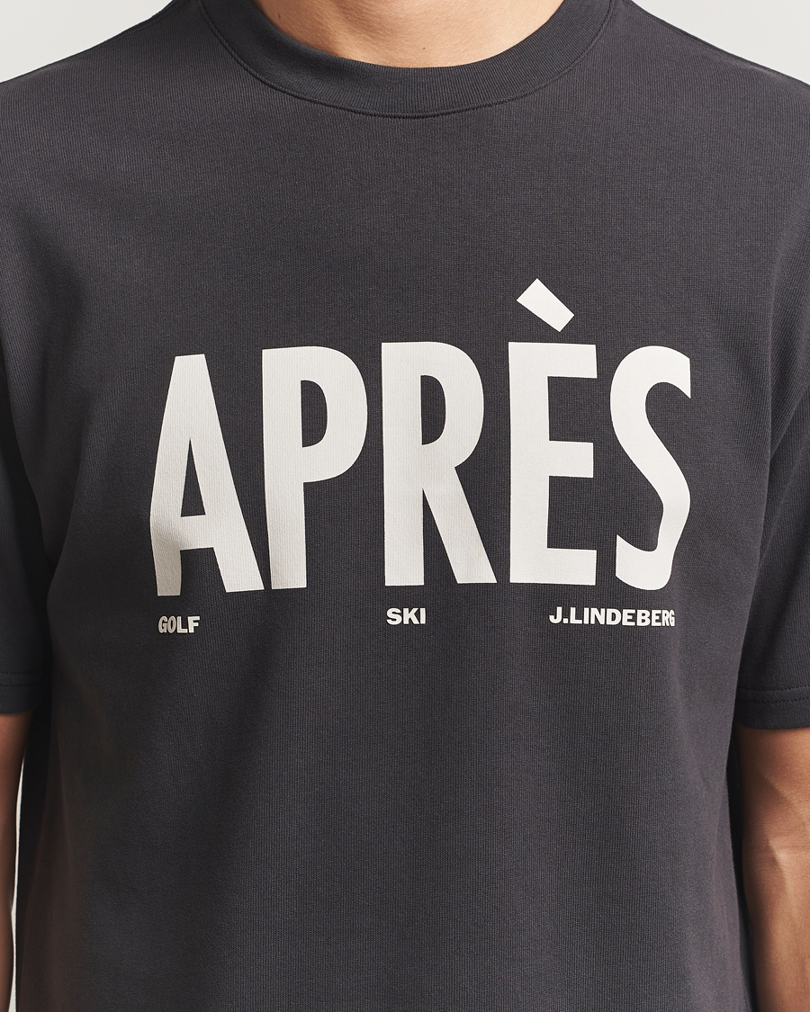 Homme | T-shirts | J.Lindeberg | Hale Printed Crew Neck T-Shirt Black