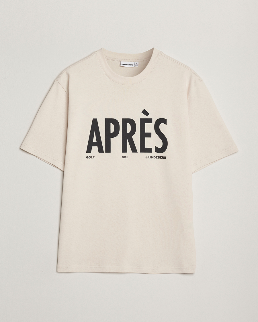 Homme | T-shirts | J.Lindeberg | Hale Printed Crew Neck T-Shirt Moonbeam