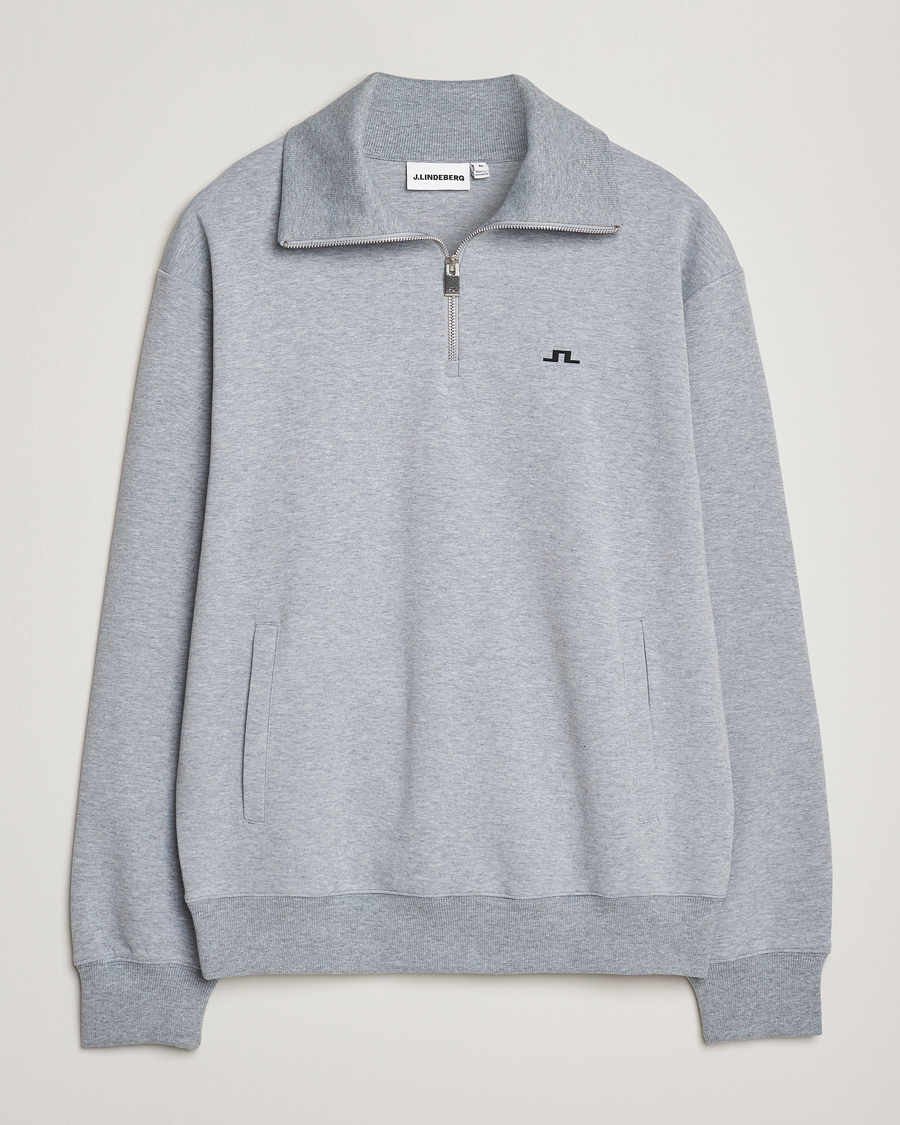 Homme | Pulls Et Tricots | J.Lindeberg | Callan Jersey Half Zip Medium Grey Melange