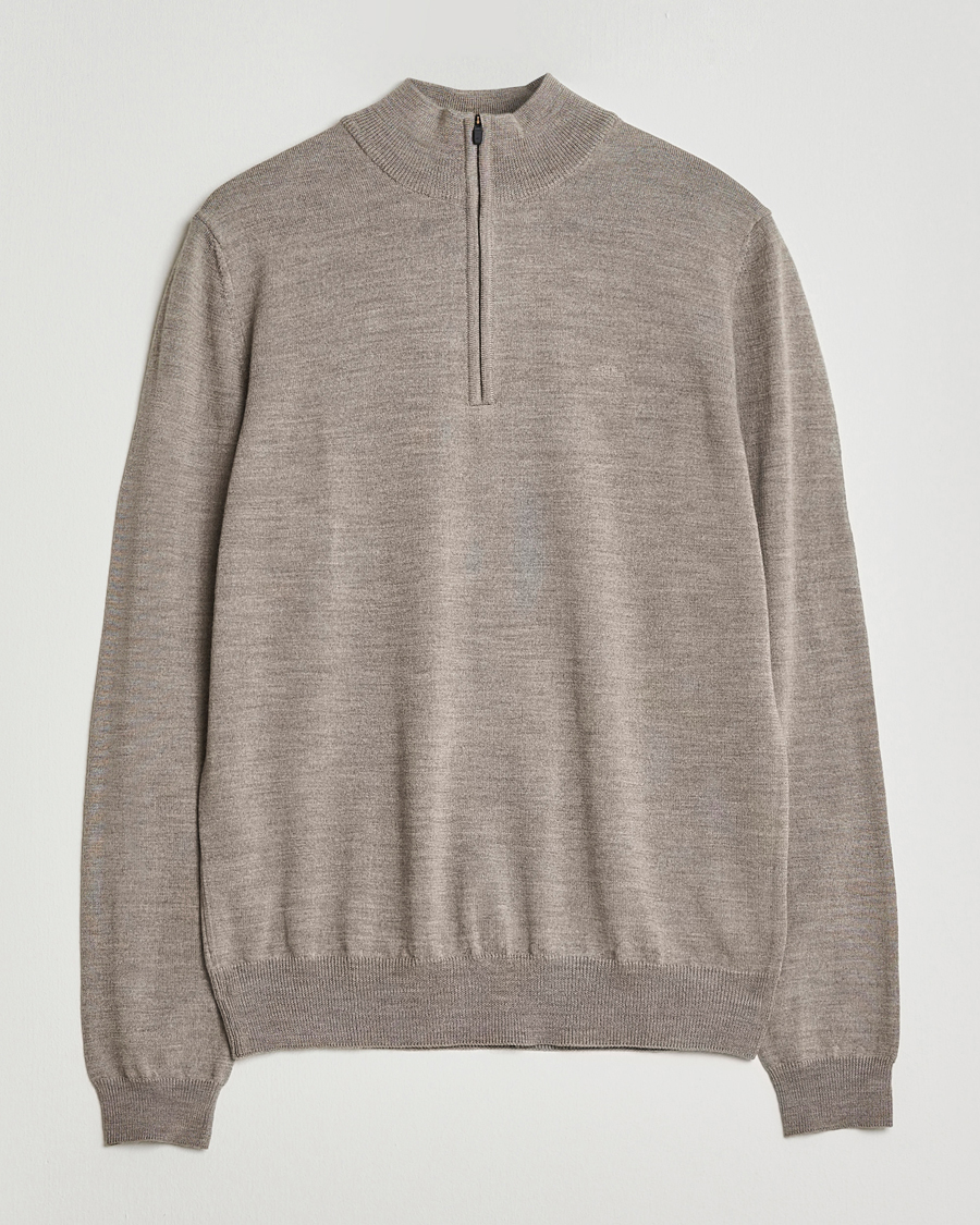 Homme | Pulls Et Tricots | J.Lindeberg | Kiyan Merino Half Zip Brindle Melange