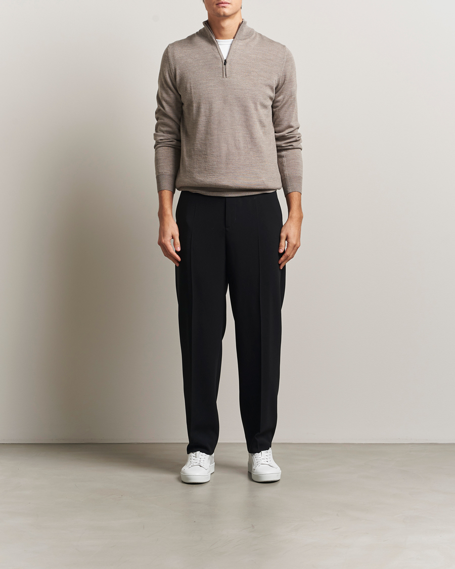 Homme | Pulls Et Tricots | J.Lindeberg | Kiyan Merino Half Zip Brindle Melange