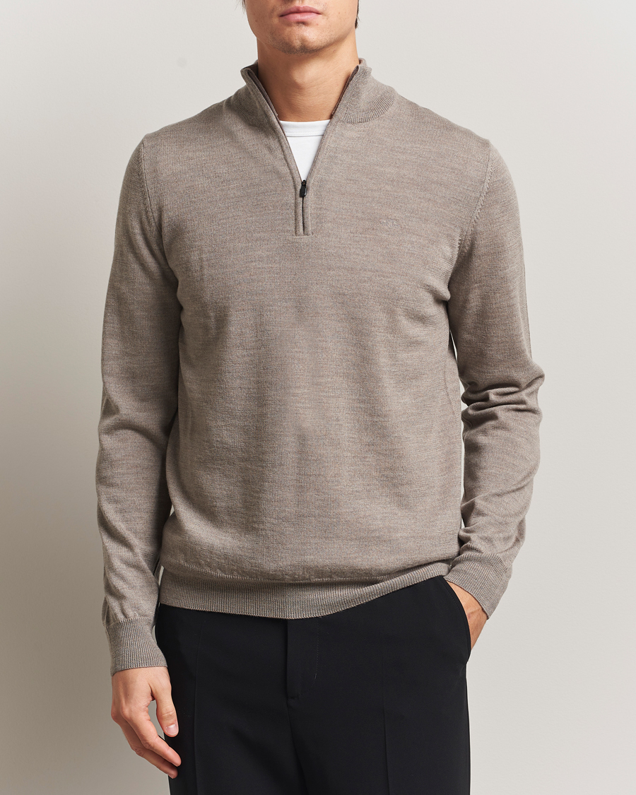 Homme | Pulls Et Tricots | J.Lindeberg | Kiyan Merino Half Zip Brindle Melange
