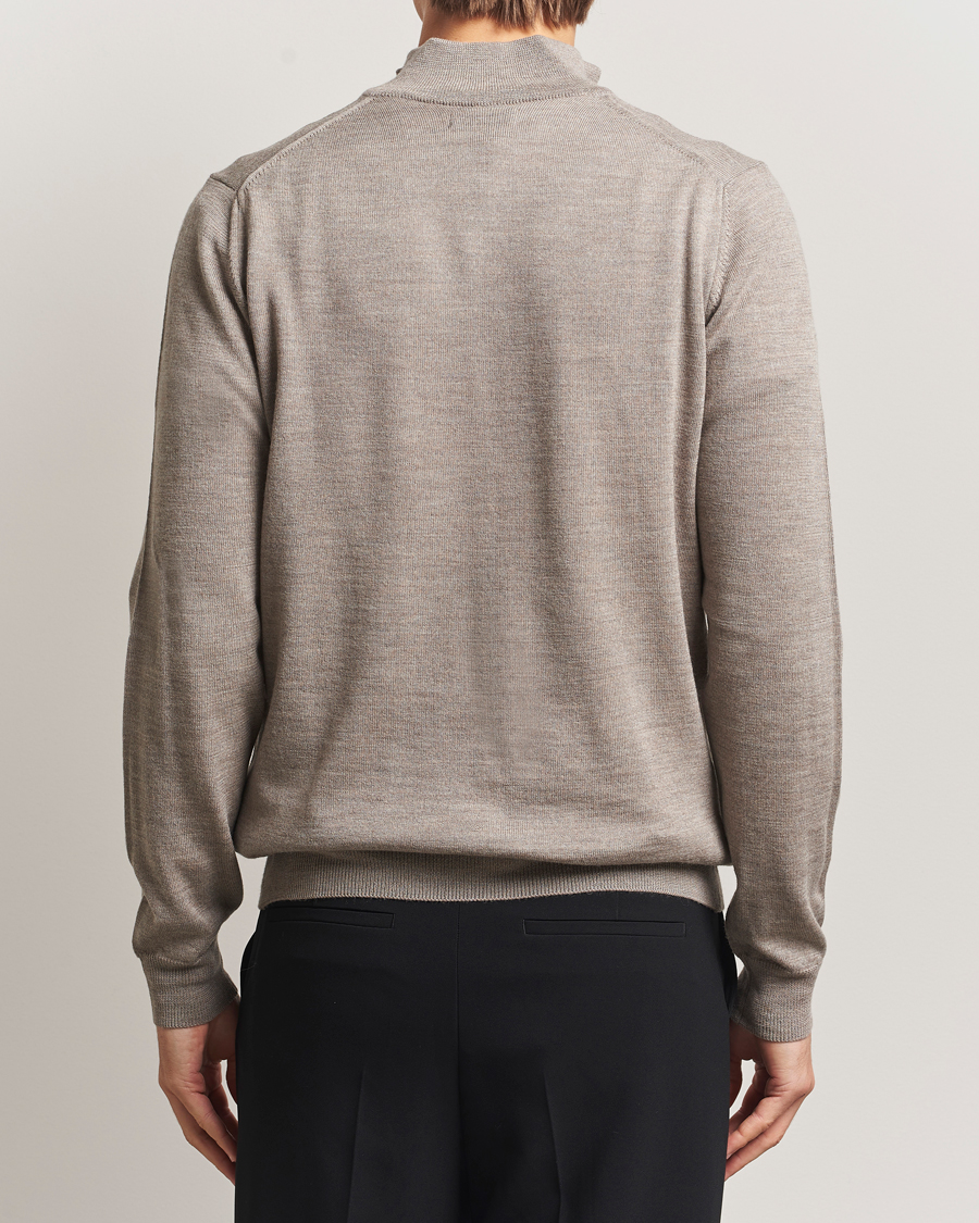 Homme | Pulls Et Tricots | J.Lindeberg | Kiyan Merino Half Zip Brindle Melange