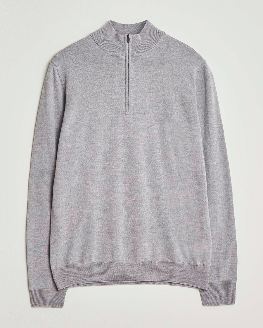 Homme | Pulls Et Tricots | J.Lindeberg | Kiyan Merino Half Zip Medium Grey Melange