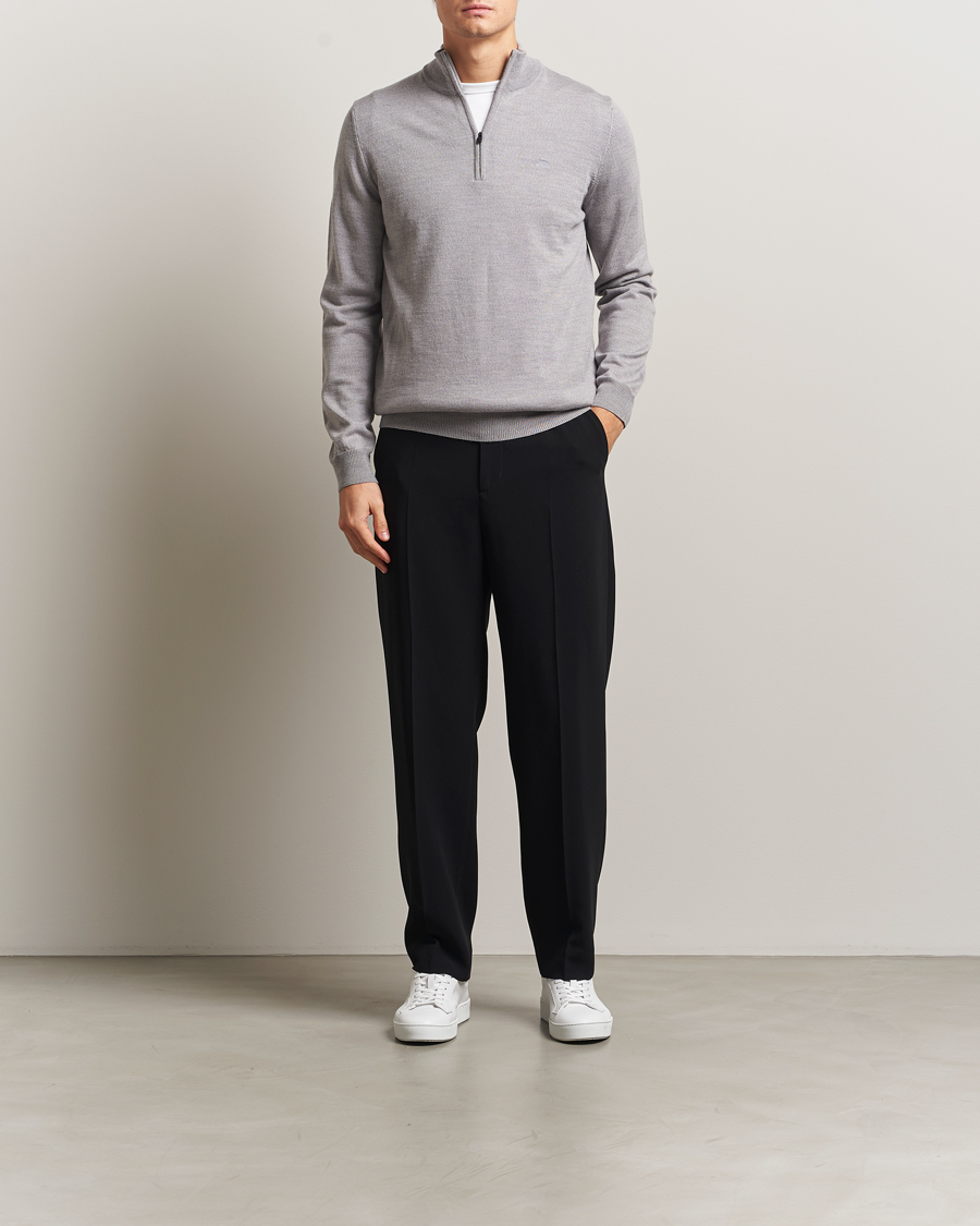 Homme | Pulls Et Tricots | J.Lindeberg | Kiyan Merino Half Zip Medium Grey Melange